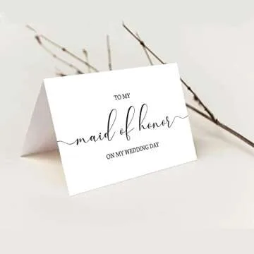 to My Maid of Honor on My Wedding Day, to My Maid of Honor, Wedding Day Cards, Bridal Party Wedding Day, Thank You Card