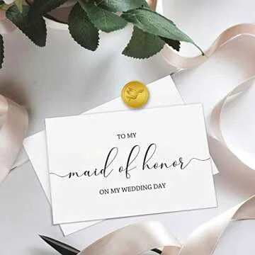 to My Maid of Honor on My Wedding Day, to My Maid of Honor, Wedding Day Cards, Bridal Party Wedding Day, Thank You Card
