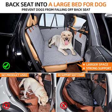 YJGF Back Seat Extender for Dogs, Seat Cover for Back Seat Bed Inflatable for Car Camping Air Mattre...