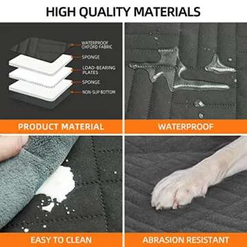 YJGF Back Seat Extender for Dogs, Seat Cover for Back Seat Bed Inflatable for Car Camping Air Mattress,Dog Hammock for Car Travel Bed,Non Inflatable Car Bed Mattress for Car SUV Truck (Grey)