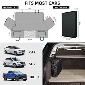 YJGF Back Seat Extender for Dogs, Seat Cover for Back Seat Bed Inflatable for Car Camping Air Mattress,Dog Hammock for Car Travel Bed,Non Inflatable Car Bed Mattress for Car SUV Truck (Grey)