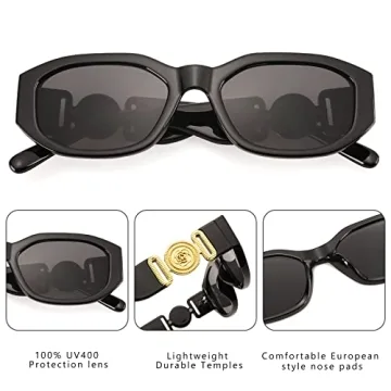 Trendy Rectangle Sunglasses UV Protection Vintage Fashion