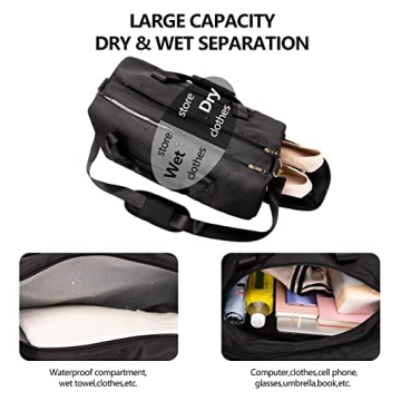 Sports Gym Bag for Men and Women with Wet Pocket