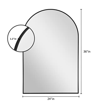 NeuType Arched Wall Mirror 36"x24" Premium Full Length