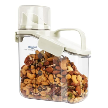 Besmall Cereal Containers Storage,1.6L Airtight Dry Food Storage Containers with Pouring Spout Airtight Cereal storage Container with Lid Cereal Dispenser BPA Free Plastic