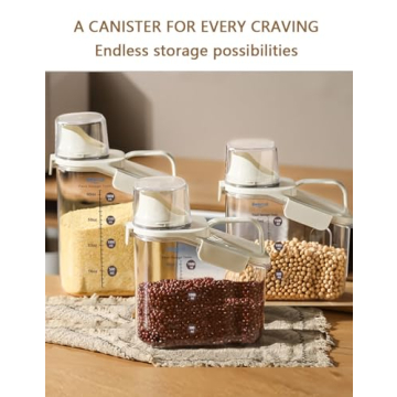 Besmall Cereal Containers Storage,1.6L Airtight Dry Food Storage Containers with Pouring Spout Airtight Cereal storage Container with Lid Cereal Dispenser BPA Free Plastic
