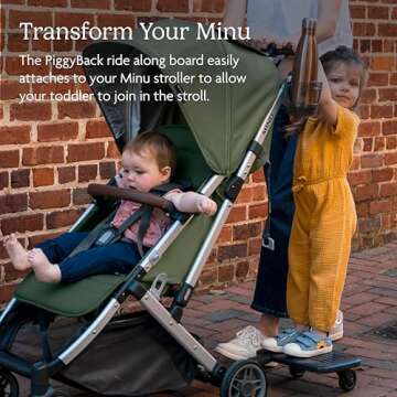 UPPAbaby Piggyback Ride-Along Board for Minu & V2 Strollers - Quick Attachment for Toddlers