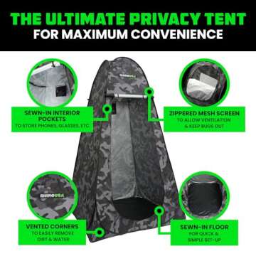 Rhino USA Portable Pop Up Privacy Changing Tent - Ultimate Outdoor Camping Shower, Camp Toilet, Rain...
