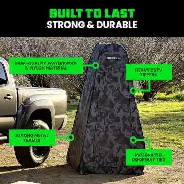 Rhino USA Portable Pop Up Privacy Changing Tent - Ultimate Outdoor Camping Shower, Camp Toilet, Rain Shelter for Beach and Camping - Lightweight and Sturdy, Instant Setup While On-The-Go