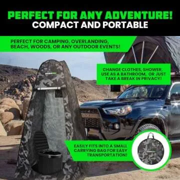 Rhino USA Portable Pop Up Privacy Changing Tent - Ultimate Outdoor Camping Shower, Camp Toilet, Rain Shelter for Beach and Camping - Lightweight and Sturdy, Instant Setup While On-The-Go