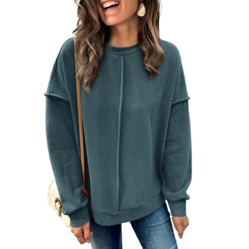 AUTOMET Women's Pullover Sweatshirts Lightweight Crewneck Hoodies Long Sleeve Sweaters Fall Casual O...