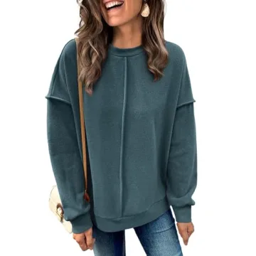 AUTOMET Women's Pullover Sweatshirts Lightweight Crewneck Hoodies Long Sleeve Sweaters Fall Casual O...