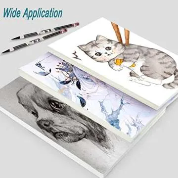 64 Sheets Watercolor Paper Cotton 140LB/300GSM Thick Off-White Cold Press Paper Pack for Kid Child Watercolor Drawing Paper for Painting Art Works Drawing Supplies, 5 x 7 Inches