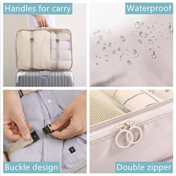 OEE Packing Cubes for Travel – Stylish Organizer Set in Beige