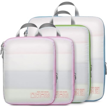 Cambond Compression Packing Cubes for Travel - 4 Pack Luggage Organizers