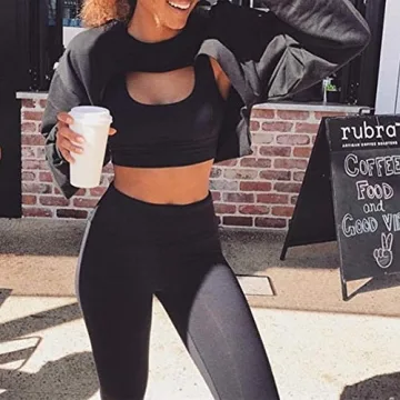 Stylish Artfish Women's Cropped Pullover Sweatshirt Comfort