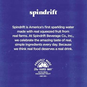 Spindrift Sparkling Water, Grapefruit Flavored, Made with Real Squeezed Fruit, (Only 15 Calories per Can), 12 Fl Oz (Pack of 24)