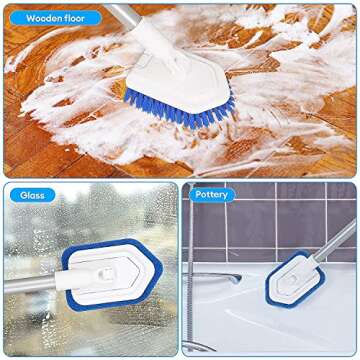 LKHOME Extendable Shower Bathtub Tile Scrubber 42inch