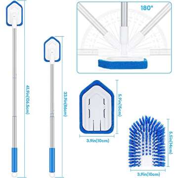 LKHOME Extendable Shower Bathtub Tile Scrubber 42inch