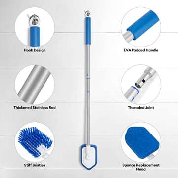 LKHOME Extendable Shower Bathtub Tile Scrubber 42inch