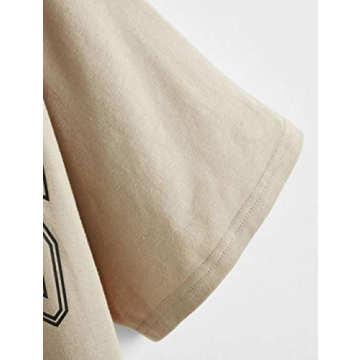 SAFRISIOR Women's Oversized Graphic Tee Soft Trendy Apricot