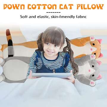 Aslion Cute Plush Cat Doll - Soft, Cozy Cat Pillow Toy Gift for Loved Ones