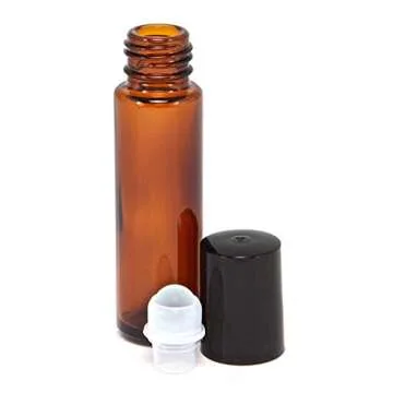24, Amber, 10 ml Glass Roll On Bottles with 3-3 ml Dropper's