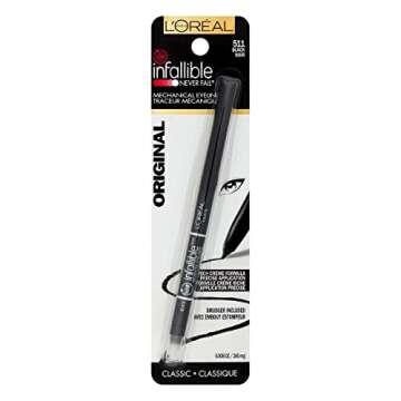 L'Oreal Paris Infallible Never Fail Eyeliner, Black, 0.008 Ounces