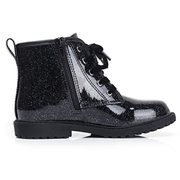 FITORY Girls Glitter Ankle Boots Waterproof Lace Up Shoes