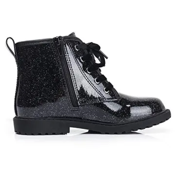 FITORY Girls Glitter Ankle Boots Waterproof Lace Up Shoes