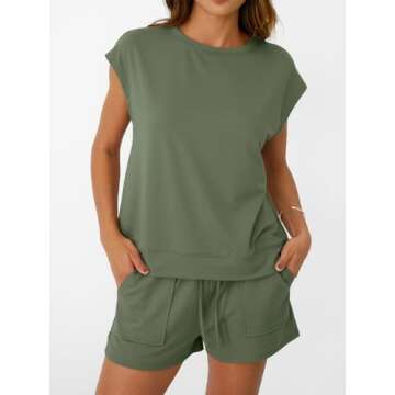 AUTOMET Womens Lounge Two-Piece Set for Stylish Comfort