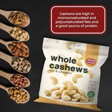 Whole Raw Cashews 5 Pound Bulk - No Chemicals & Pure