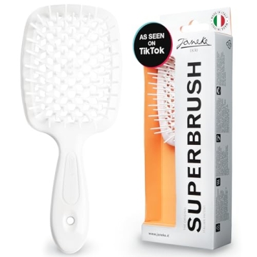 Janeke Original Patented Superbrush Detangler Brush - Ideal for All Hair Types, Easy for Wet or Dry ...
