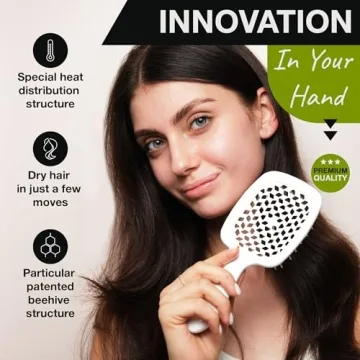 Janeke Superbrush Detangler Brush for All Hair Types - Anti-static and Flexible