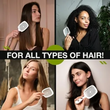 Janeke Superbrush Detangler Brush for All Hair Types - Anti-static and Flexible