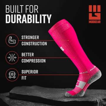 MudGear Compression Socks for Trail Running, Recovery, Travel, and Outdoor Adventures – Graduated,...