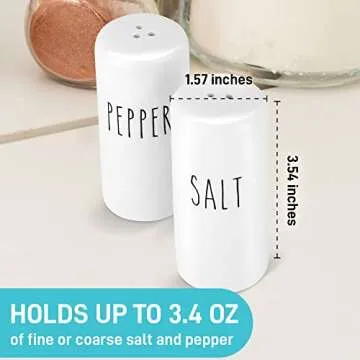 Farmhouse Salt and Pepper Shakers Set - Rustic Salt and Pepper Shakers Set - Cute White Salt and Pep...