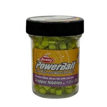 Berkley PowerBait Chroma-Glow Crappie Nibbles, Glow/Chartreuse, Fishing Dough Bait, Scent Dispersion...