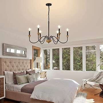 Stylish 6-Light Wood Chandelier for Modern Homes