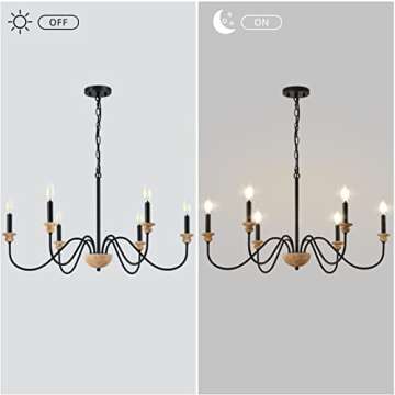 Stylish 6-Light Wood Chandelier for Modern Homes