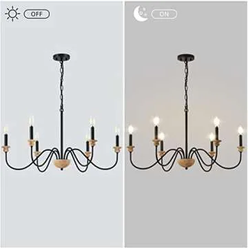 Stylish 6-Light Wood Chandelier for Modern Homes