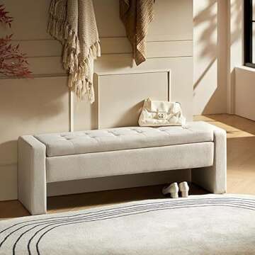 Stylish HULALA HOME 55" Storage Ottoman Bench for Any Room