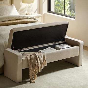 Stylish HULALA HOME 55" Storage Ottoman Bench for Any Room