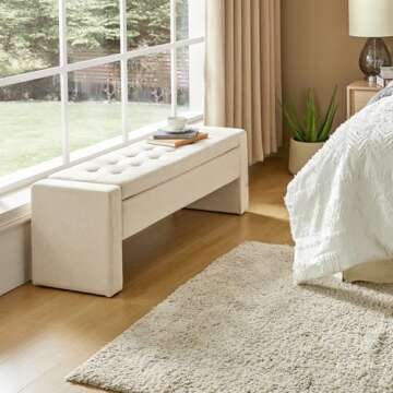 Stylish HULALA HOME 55" Storage Ottoman Bench for Any Room