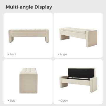 Stylish HULALA HOME 55" Storage Ottoman Bench for Any Room