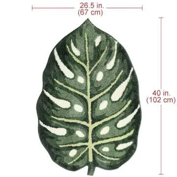 Stitchworn Monstera Leaf Area Rug for Home Decor