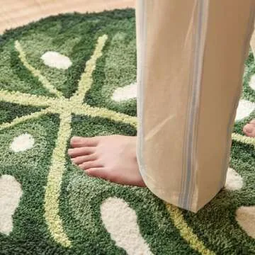 Stitchworn Monstera Leaf Area Rug for Home Decor