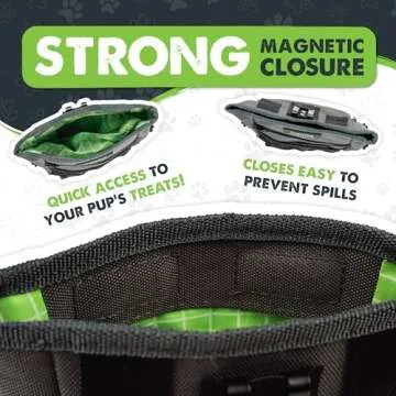 Mighty Paw Dog Treat Pouch | No Spill Magenetic Clasp - Hands-Free Pouches for Training - Pets Train...