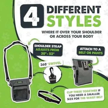 Mighty Paw Dog Treat Pouch | No Spill Magenetic Clasp - Hands-Free Pouches for Training - Pets Training Treat Pouches for Dog Walks - Pet Bags Pouch - Built in Poop Bag Holder