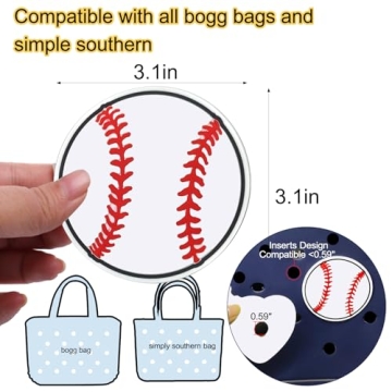 Mity Rain Sports Charms for Bogg Bag - Baseball Decor